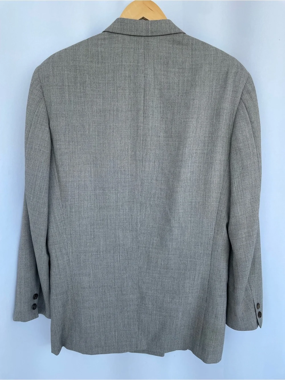 Canali Light Gray Double-Breasted Blazer size 50R Wool